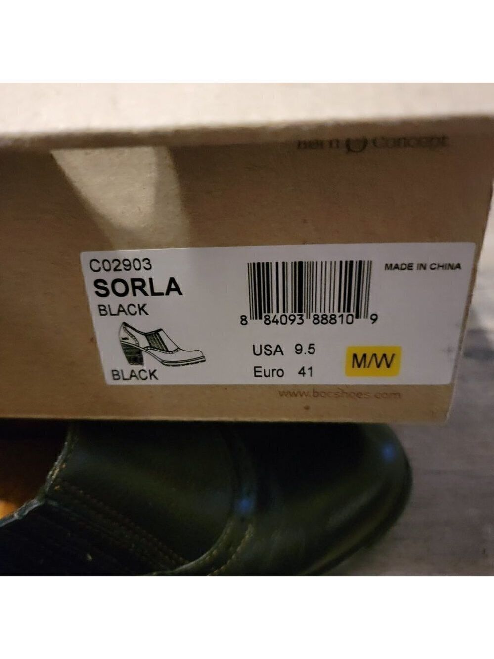 B.o.c Sorla Block Heel Black Pebble Leather Slip on Stretch Ankle Booties. - Picture 6 of 6